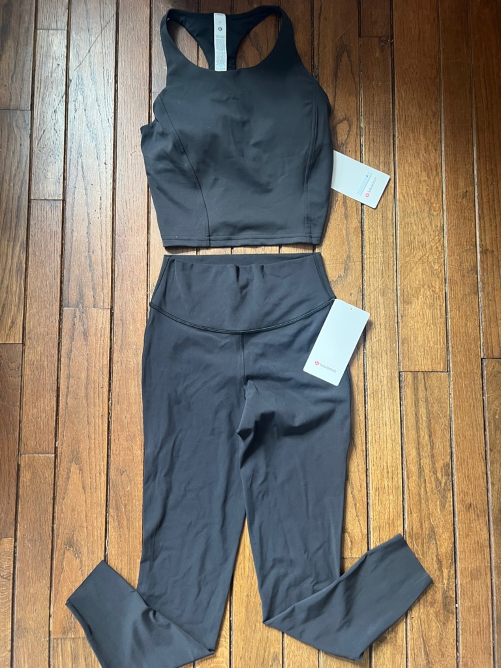 Lululemon Black Wunder Train Tank and Unrestricted Power SET Size 6 NWT